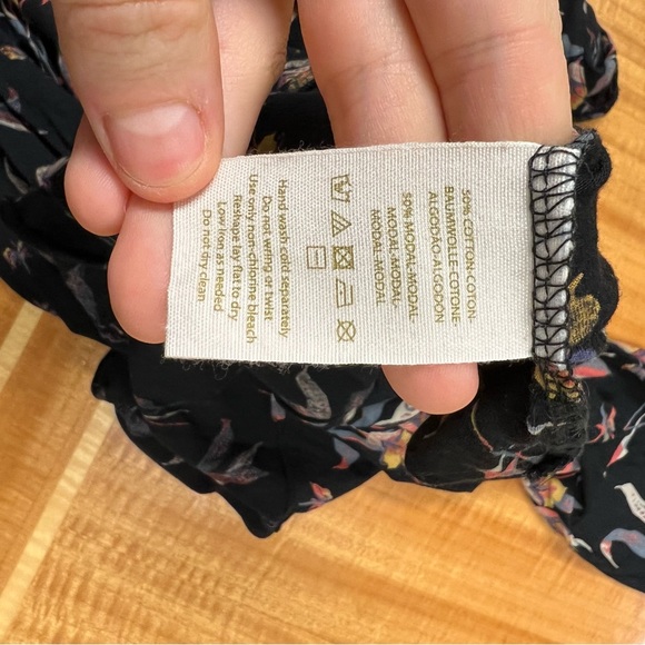 Free People Black Floral Blouse with Open Back - Picture 9 of 10